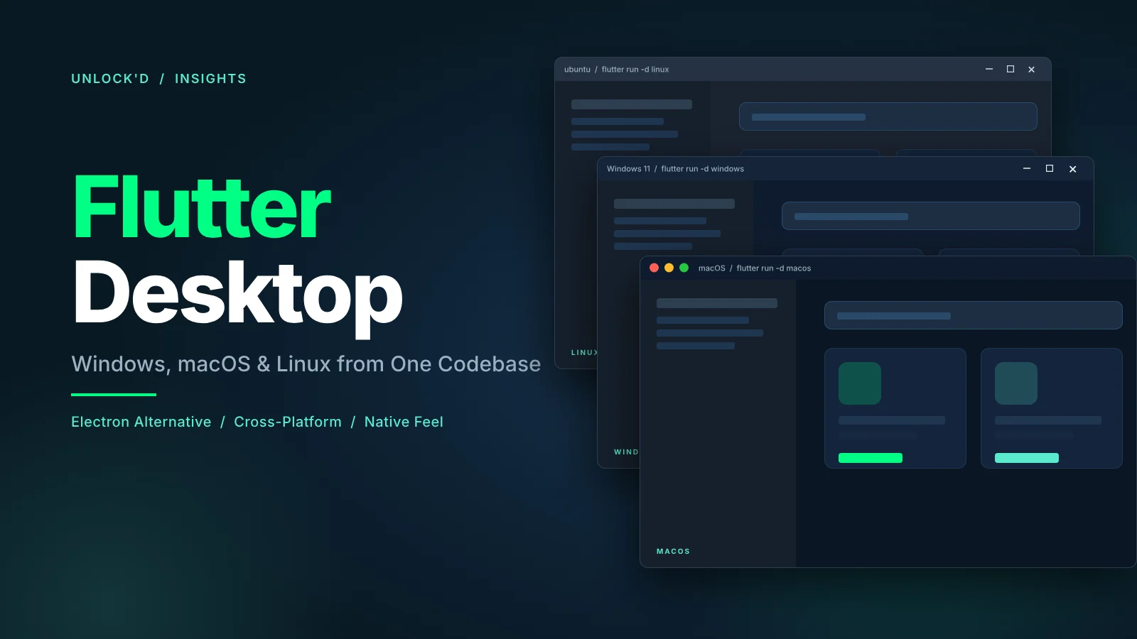 Flutter desktop app die draait op Windows, macOS en Linux vanuit één codebase