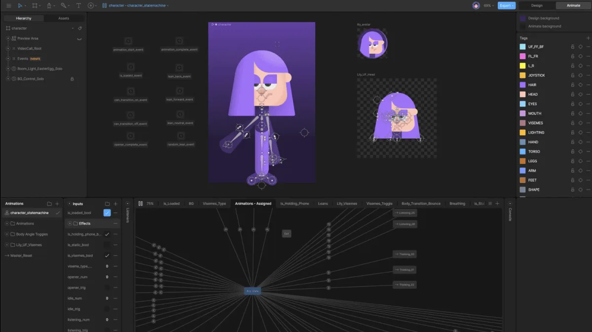 Rive animation editor gebouwd met Flutter