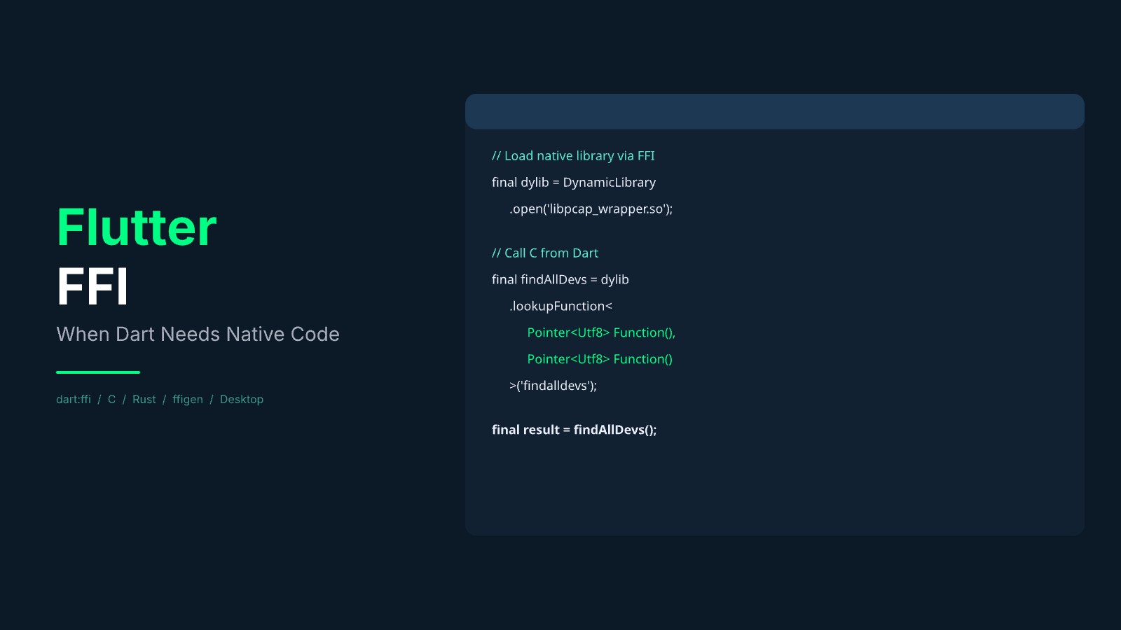 Flutter FFI: wanneer Dart native code nodig heeft